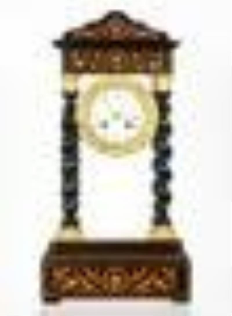 French Empire Portico Clock