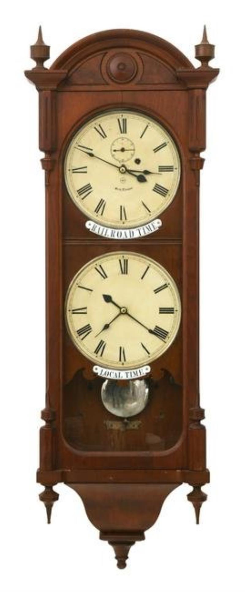 Seth Thomas "Regulator No. 6" Double Time Railroad Wall Clock