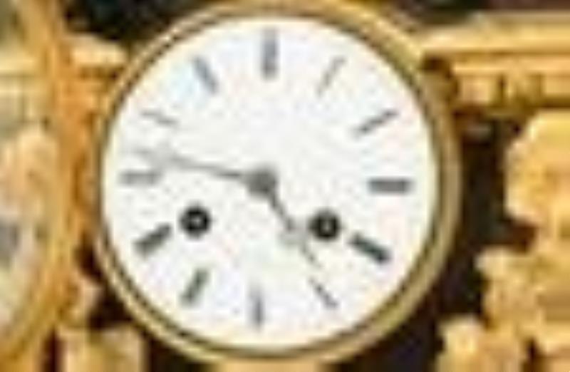 Raingo Frères Gilt & Patinated Bronze Mantel Clock with Aristotle, Henri Picard (French,