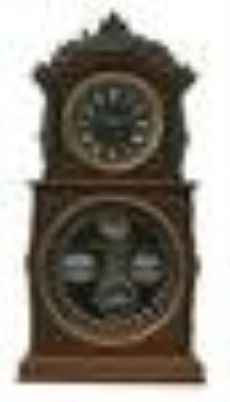 Ithaca "No. 3 1/2 Parlor" Double Dial Calendar Clock