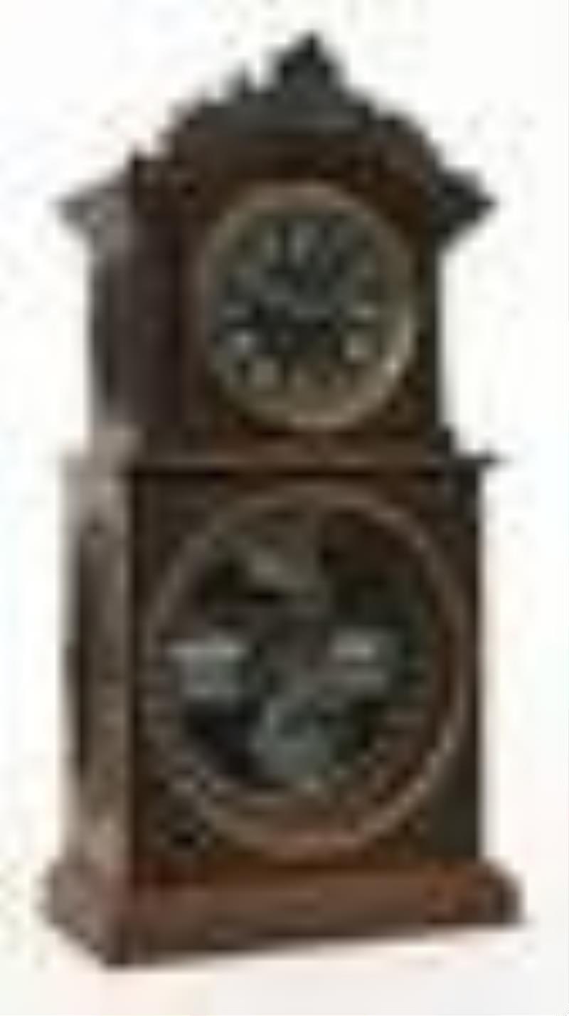 Ithaca "No. 3 1/2 Parlor" Double Dial Calendar Clock