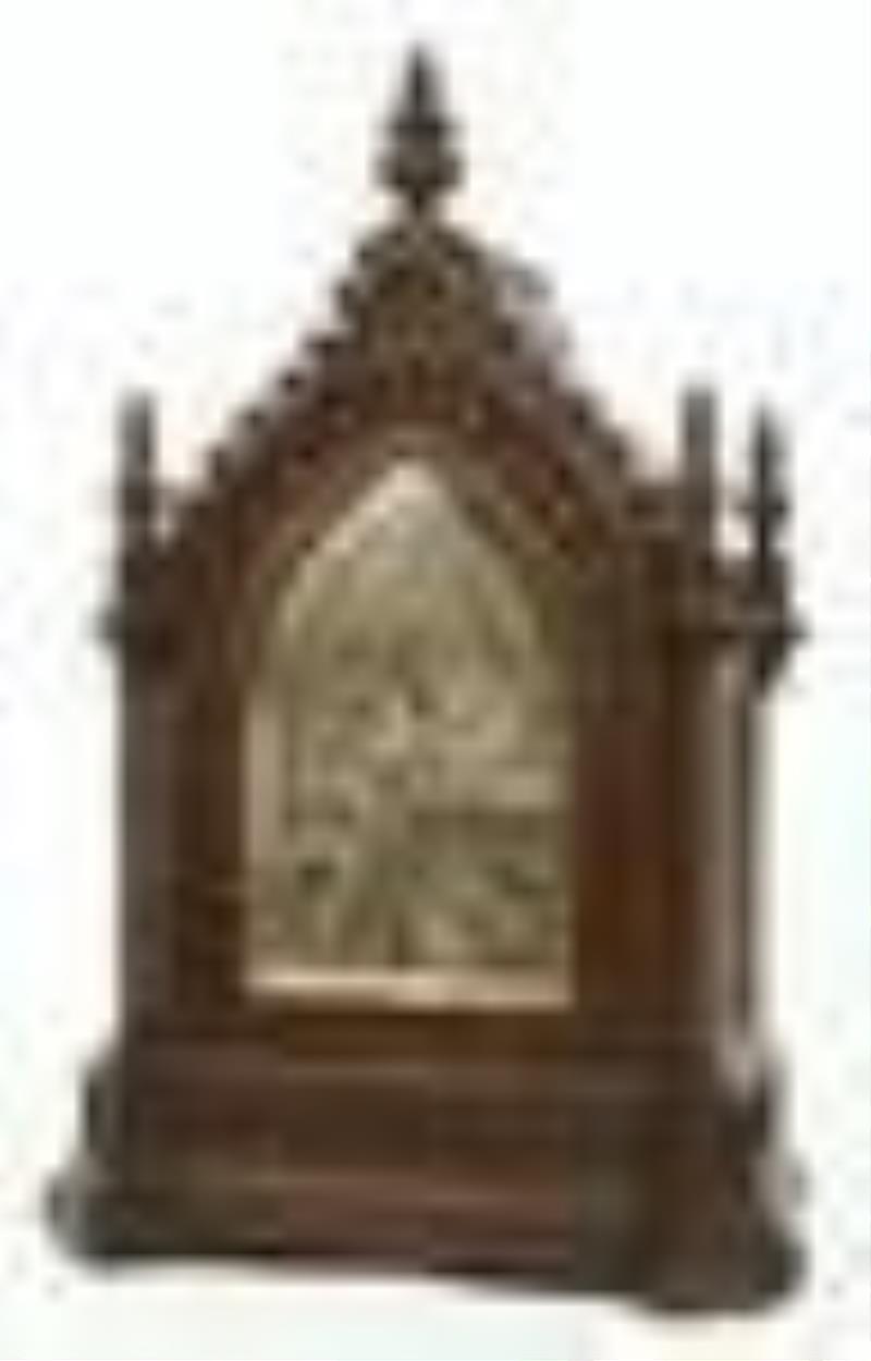 Tiffany & Co. Gothic Revival Triple Fusee Oak Bracket Clock