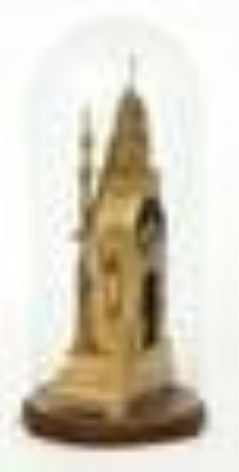 French Gilt Bronze Cathedral-Form Clock