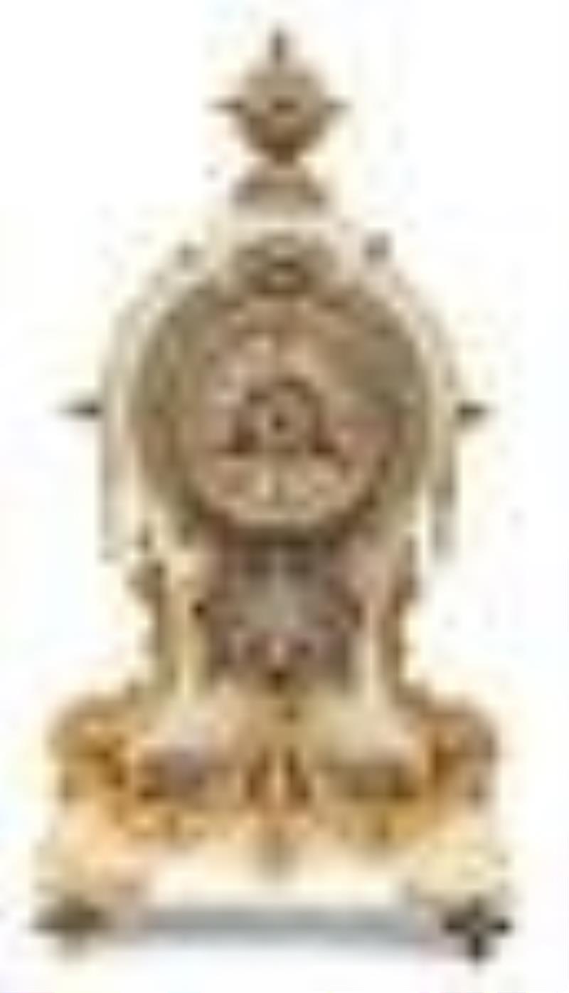 Achille Brocot Gilt Bronze, Champlevé & Onyx Mantel Clock