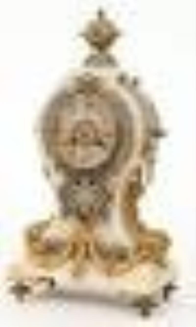 Achille Brocot Gilt Bronze, Champlevé & Onyx Mantel Clock