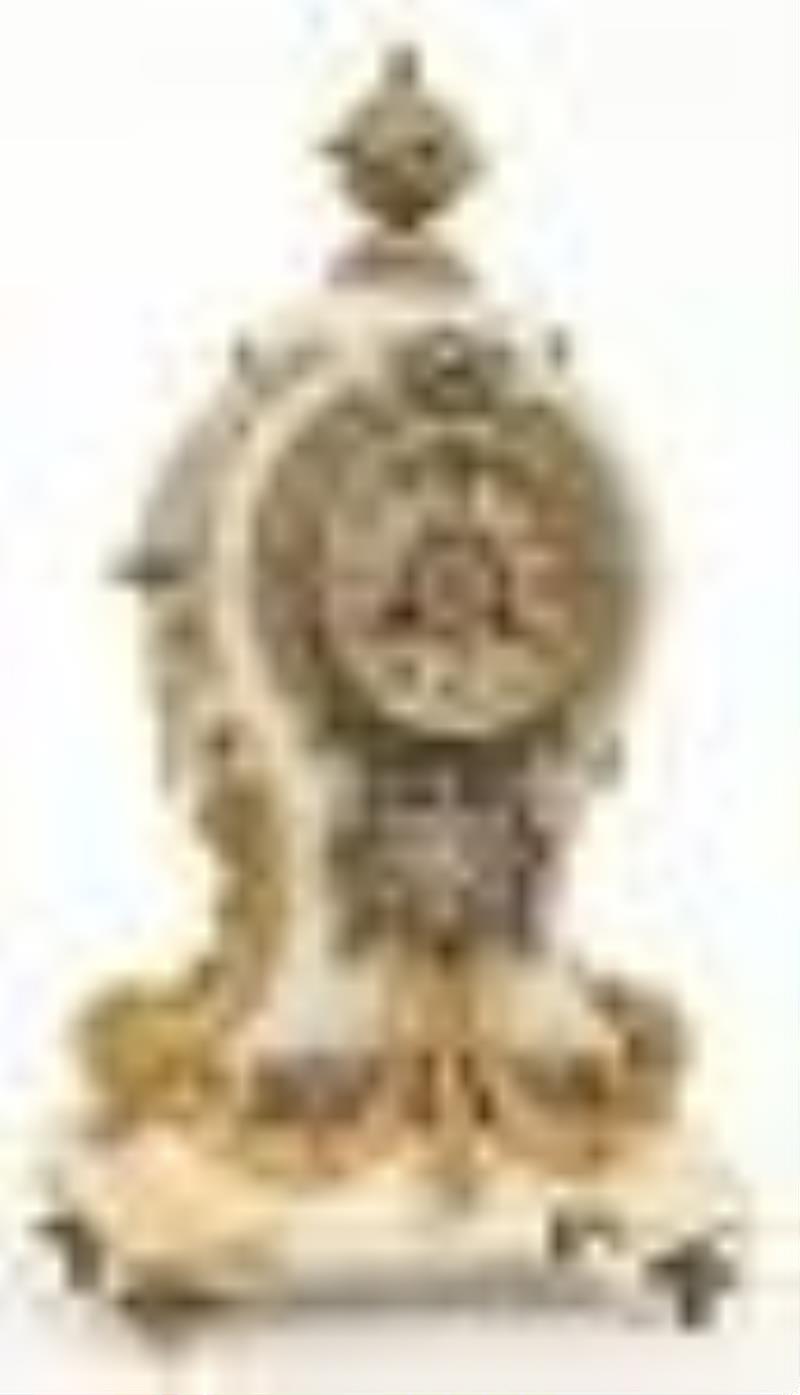 Achille Brocot Gilt Bronze, Champlevé & Onyx Mantel Clock