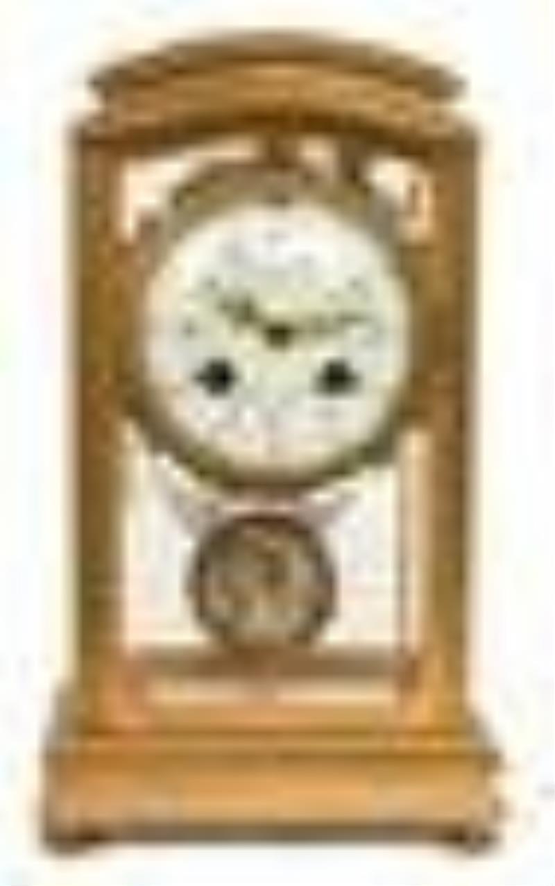 Tiffany & Co. Gilt Brass Crystal Regulator Clock