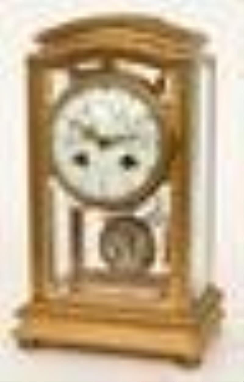 Tiffany & Co. Gilt Brass Crystal Regulator Clock
