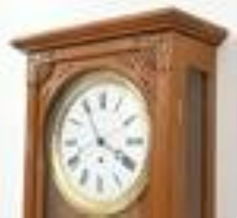 Gilbert Clock Co. Jeweler's Regulator Clock with Three Jar Mercurial Pendulum