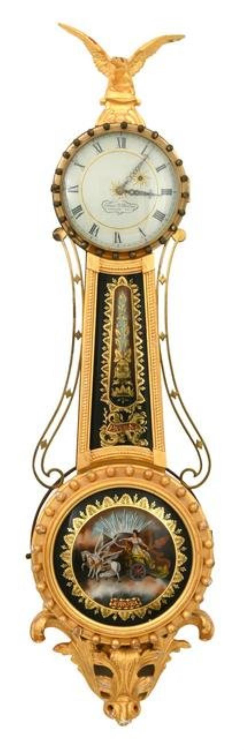 Elmer O. Stennes Girandole Banjo Clock, Pembroke, Massachusetts