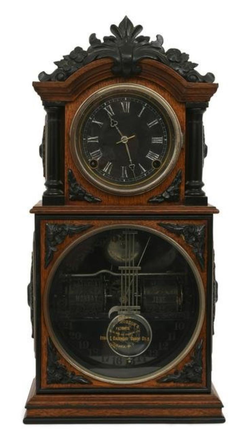 Ithaca "No. 3 1/2 Parlor" Double Dial Calendar Clock