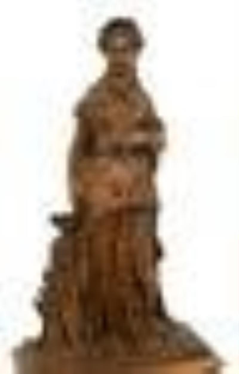 Black Forest Figural Carved Mantel Clock