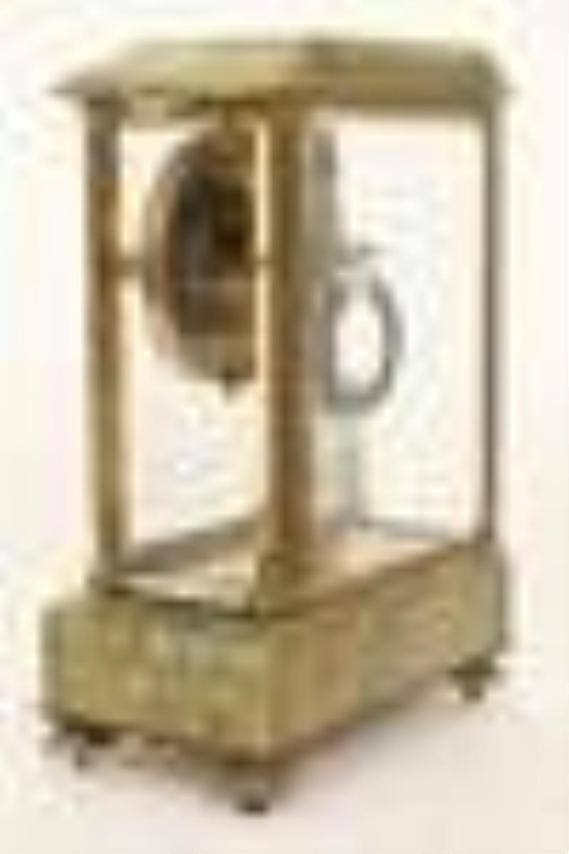 French Gilt Brass, Onyx & Champlevé Clock Garniture