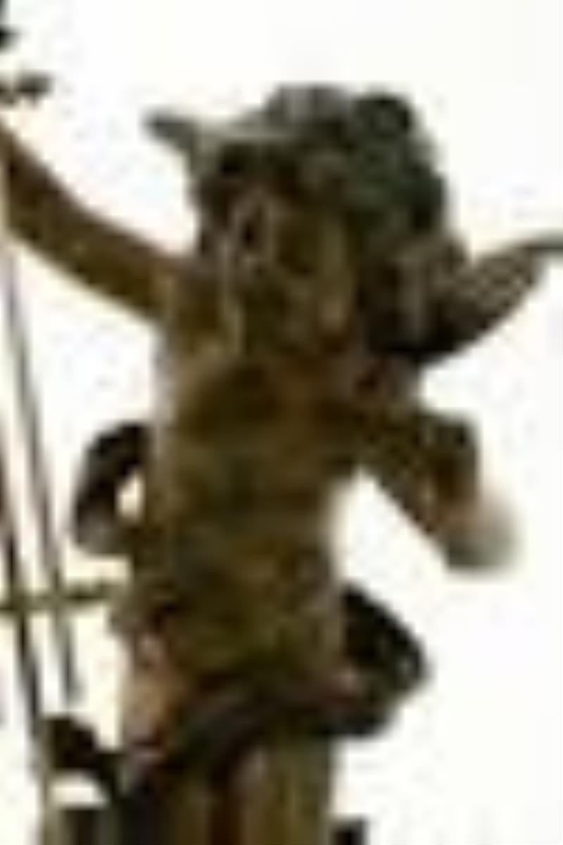French Figural Swinger Clock, "Chasse Aux Papillons"