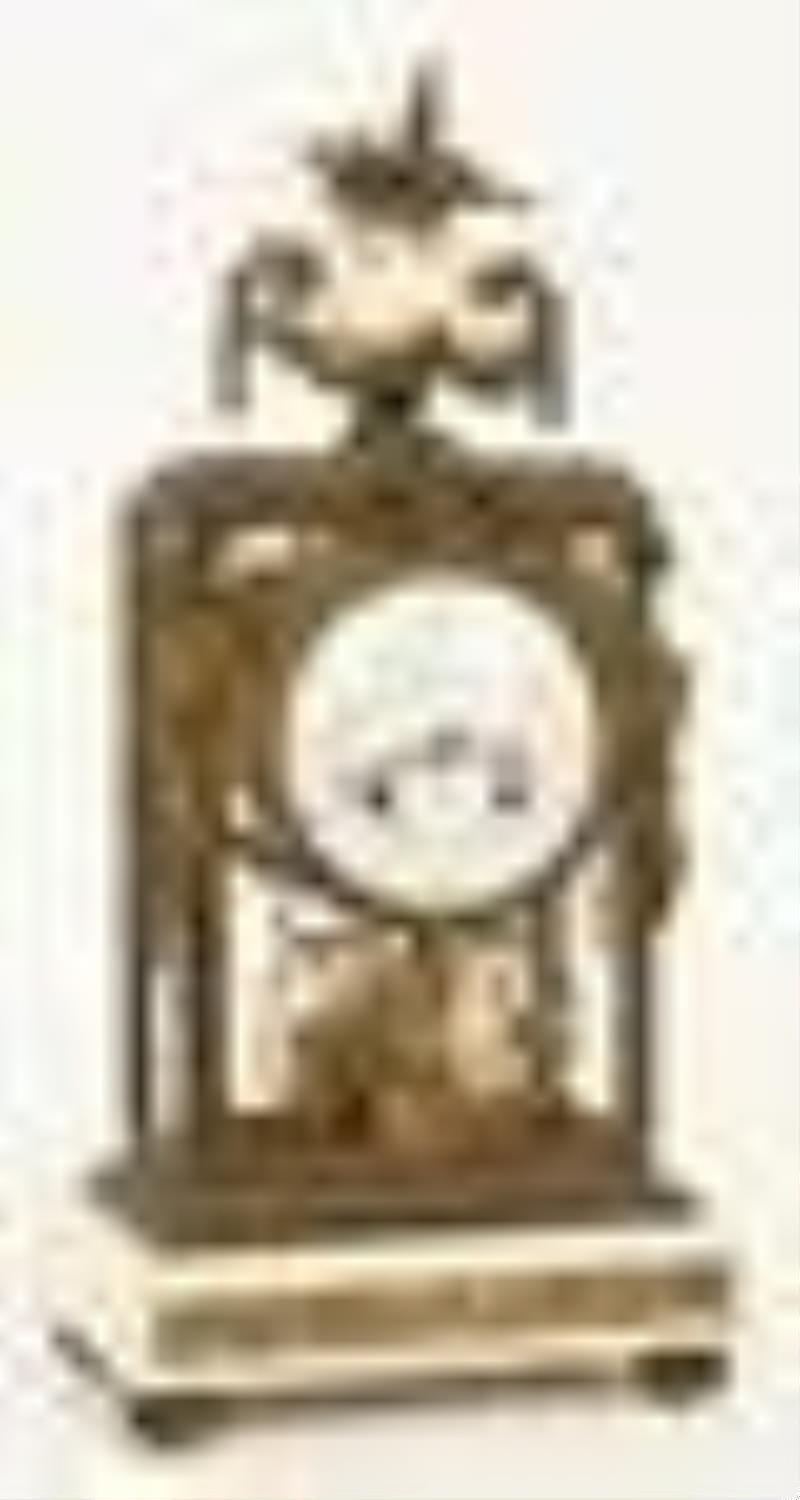 French Gilt Bronze & Marble Crystal Regulator Clock, Joseph Revel (1775-1828)