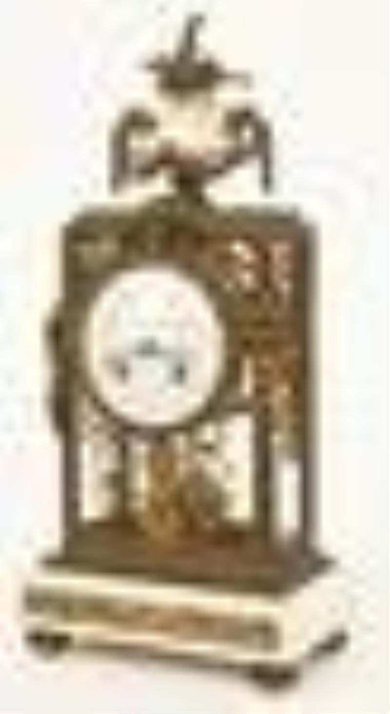 French Gilt Bronze & Marble Crystal Regulator Clock, Joseph Revel (1775-1828)