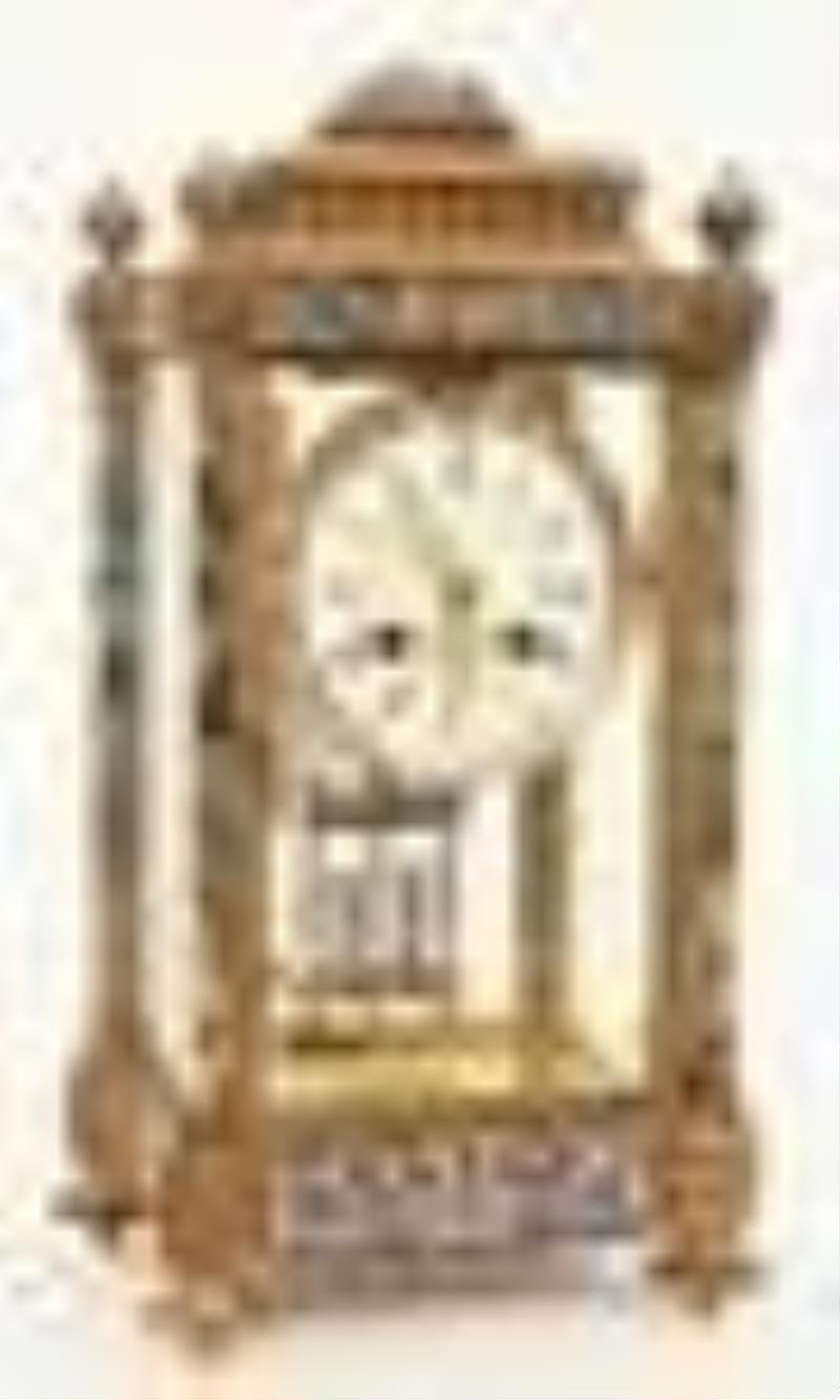 French Champlevé & Brass Crystal Regulator Clock