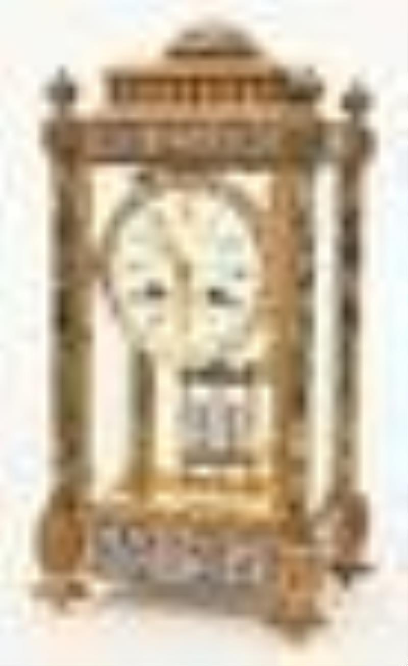 French Champlevé & Brass Crystal Regulator Clock