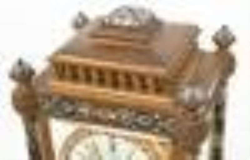 French Champlevé & Brass Crystal Regulator Clock