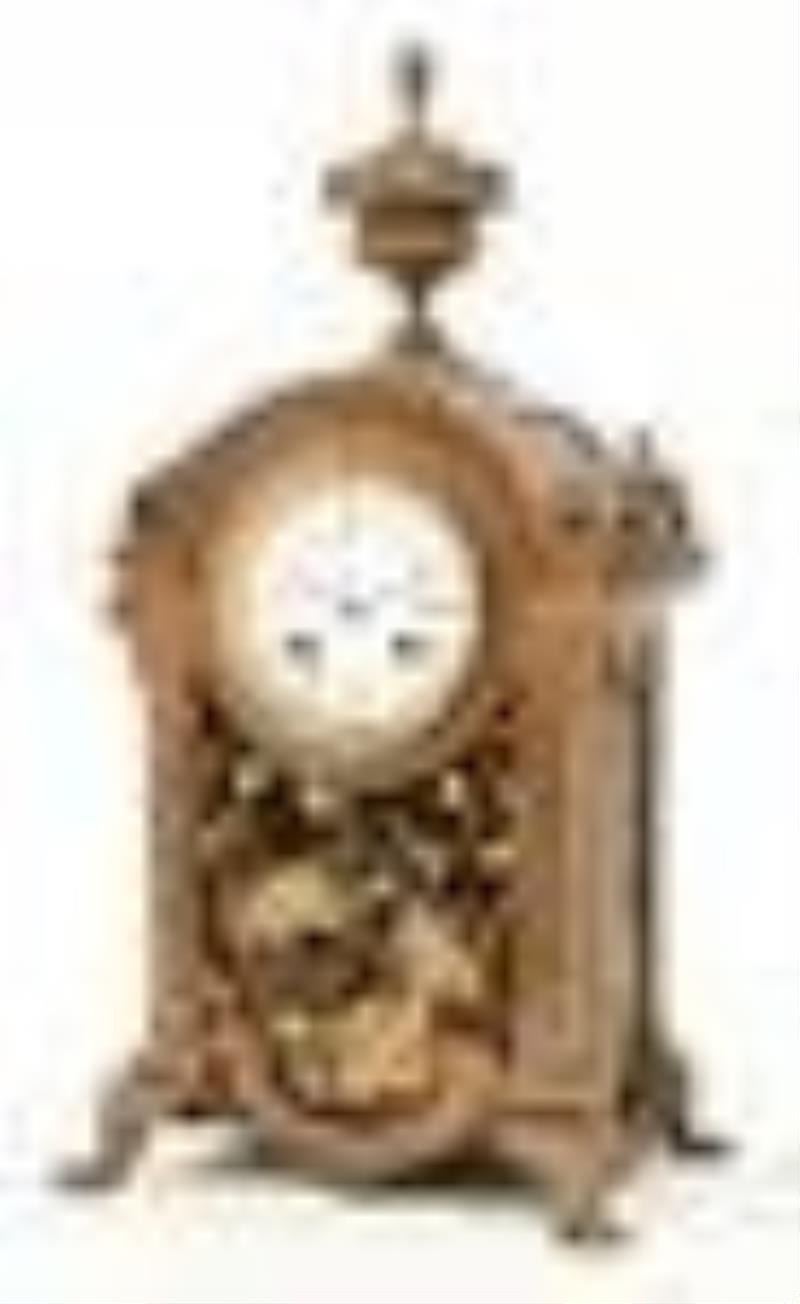 French Aesthetic Movement Bronze Clock Garniture