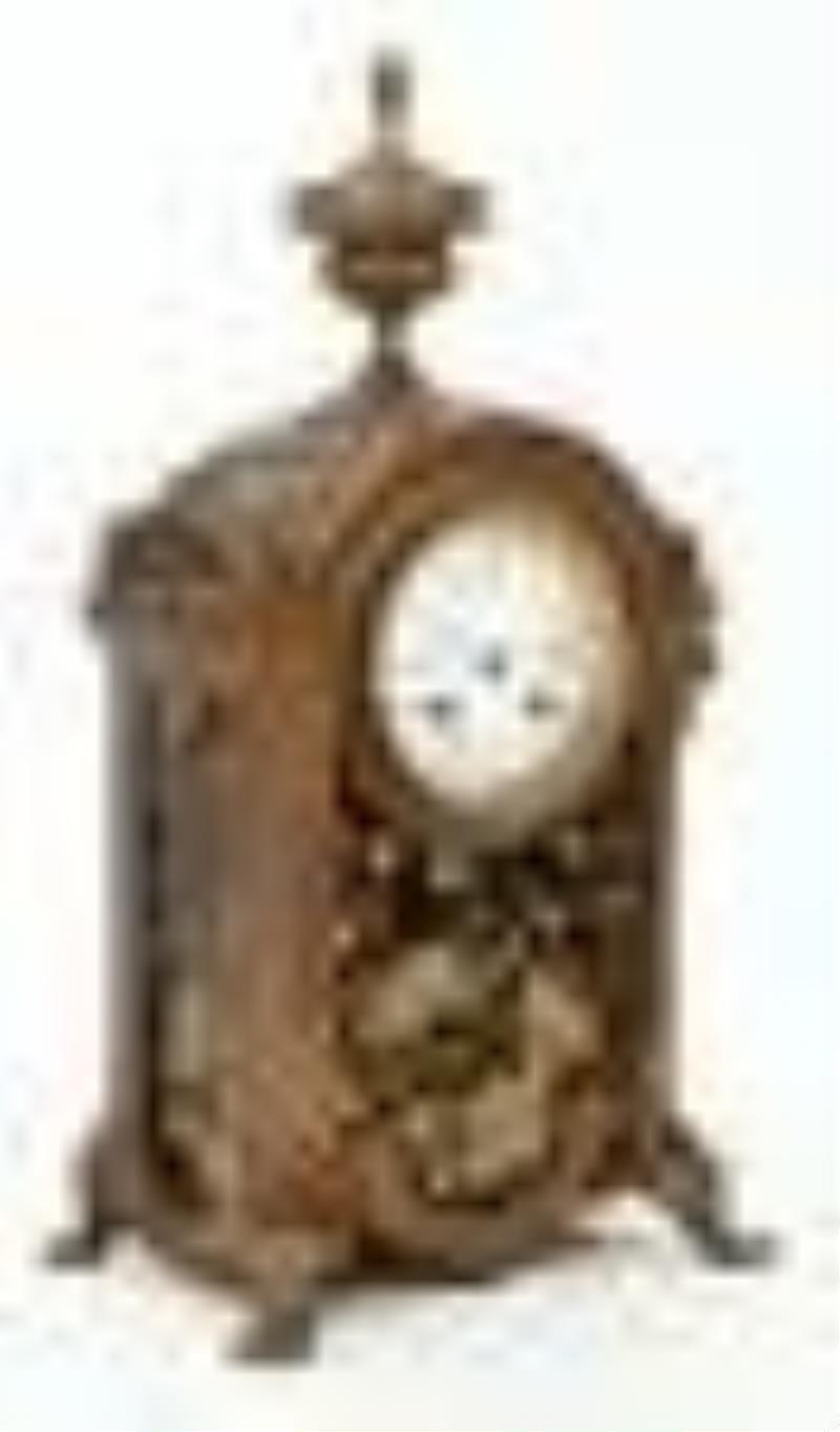 French Aesthetic Movement Bronze Clock Garniture