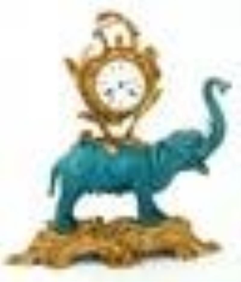 French Louis XV-Style Gilt Bronze & Porcelain Figural Clock Garniture