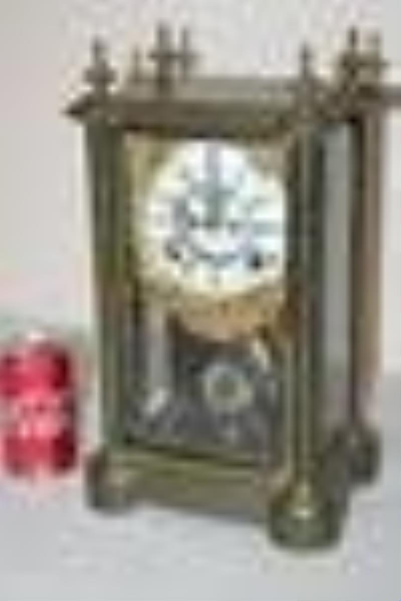 Wonderful Large Ansonia "Symbol" Crystal Regulator Clock