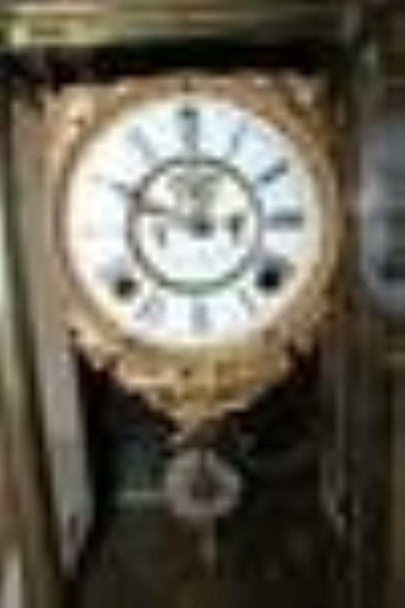 Wonderful Large Ansonia "Symbol" Crystal Regulator Clock