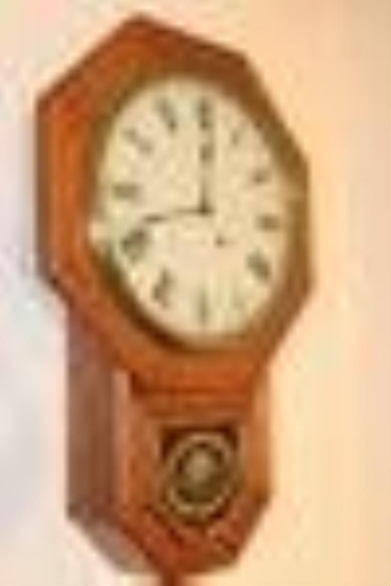 Real Clean Oak School House Clock