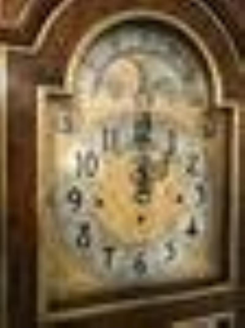 Herschede Brass Mounted Figured Walnut Tall Clock