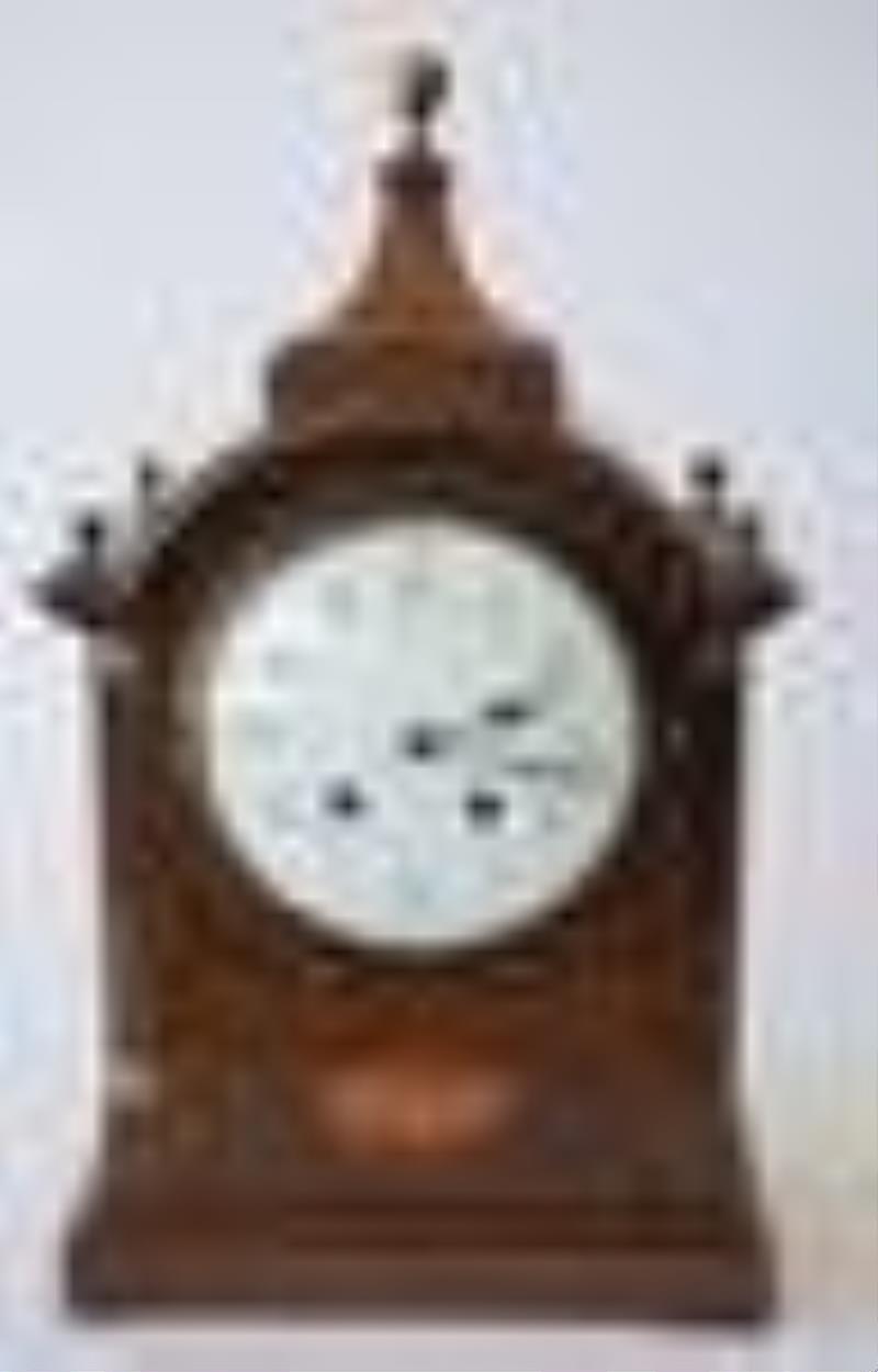 Antique Edwardian Inlaid Mahogany Bracket Clock