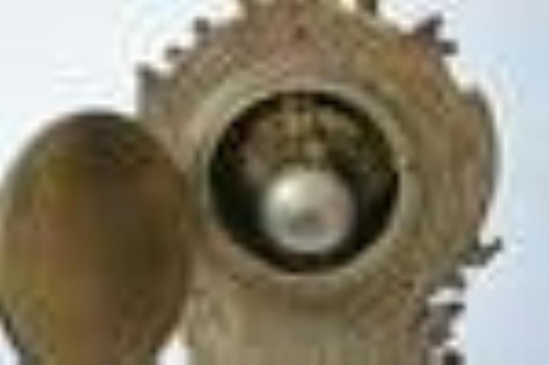 Antique French Brass Rococo Style Clock & Garnitur