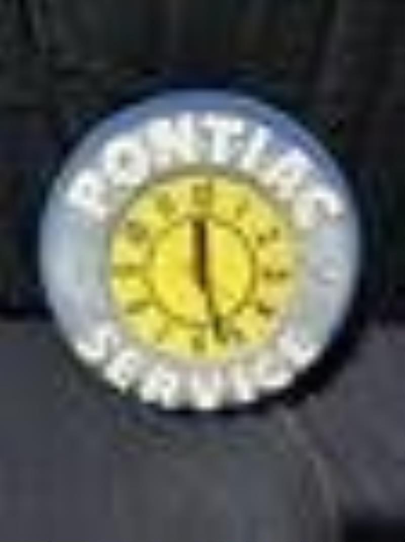 Pontiac Service Advertising Clock