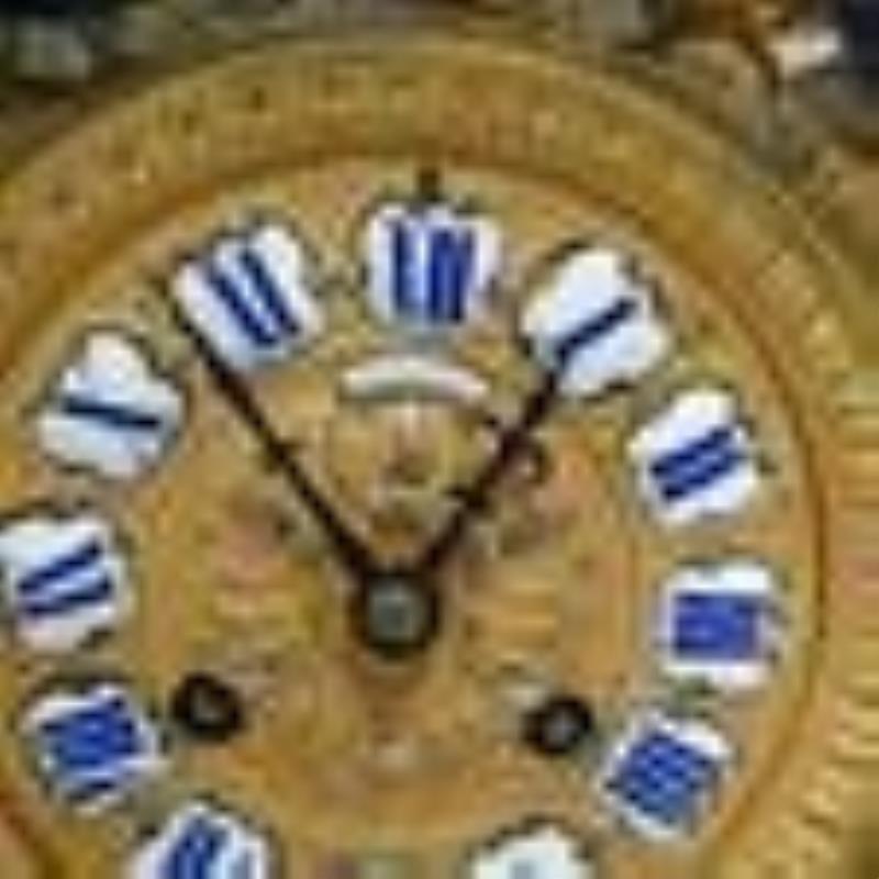 19th C. French H&F Paris Sevres Gilt Bronze Clock Set
