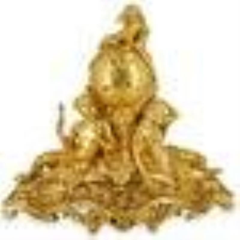 19th Century French Raingo Freres Mantle Clock & Garniture