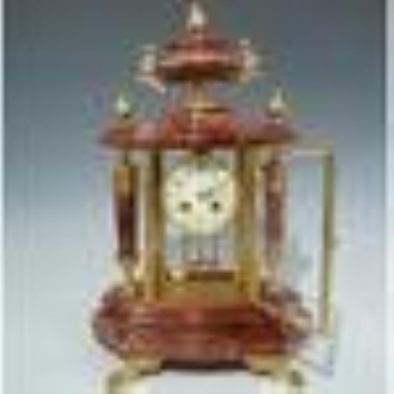 Antique French Mougin Bronze and Marble Mantel Clock
