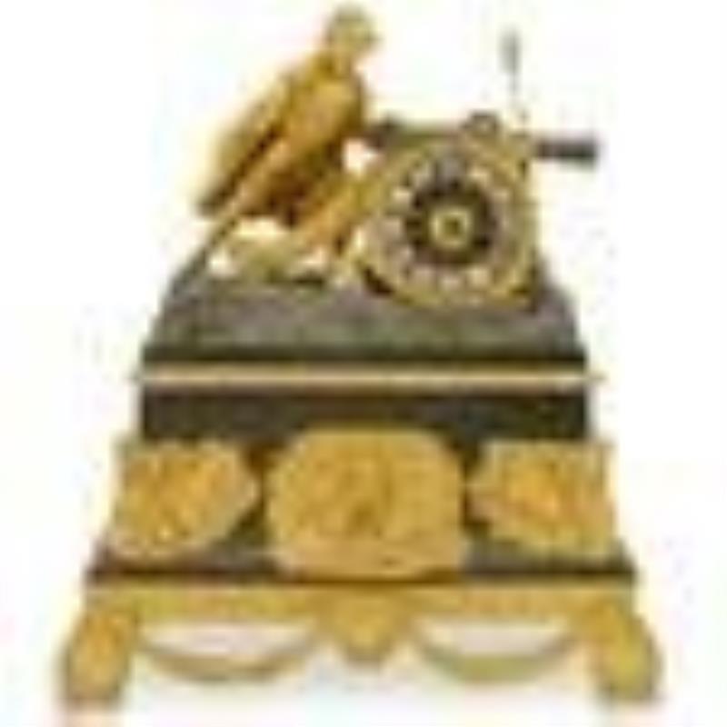 French Empire Napoleon Bronze Clock