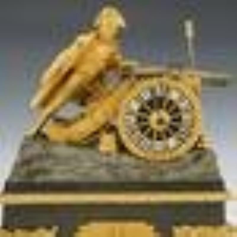 French Empire Napoleon Bronze Clock