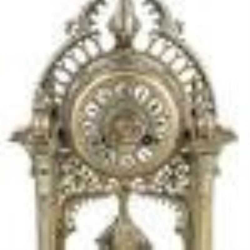 Antique French Silvered Bronze Garniture Clock Set