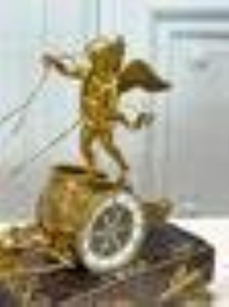 French Gilt Bronze Clock Garniture Set