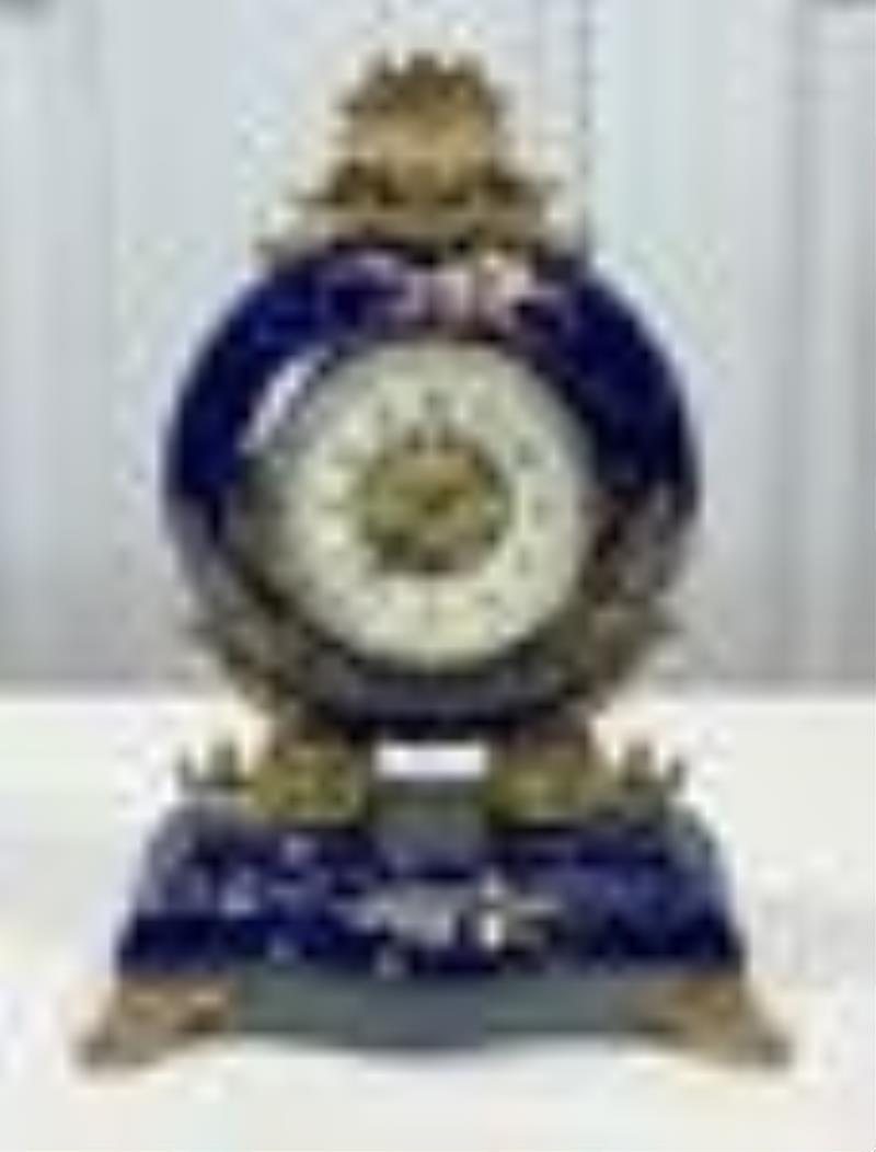 Gilt Bronze Porcelain Mantle Clock