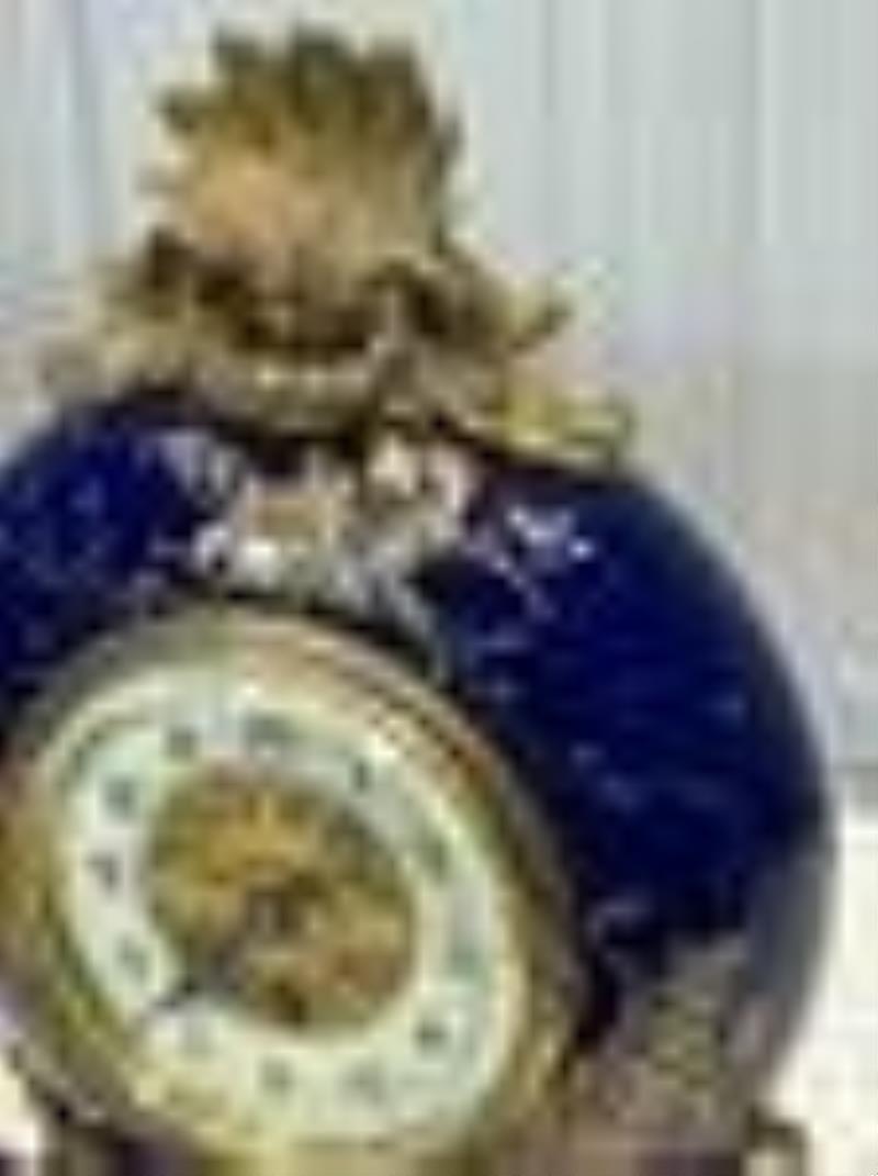 Gilt Bronze Porcelain Mantle Clock