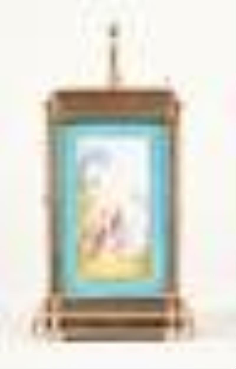 A very attractive 19th century French carriage clock with polychrome porcelain panels