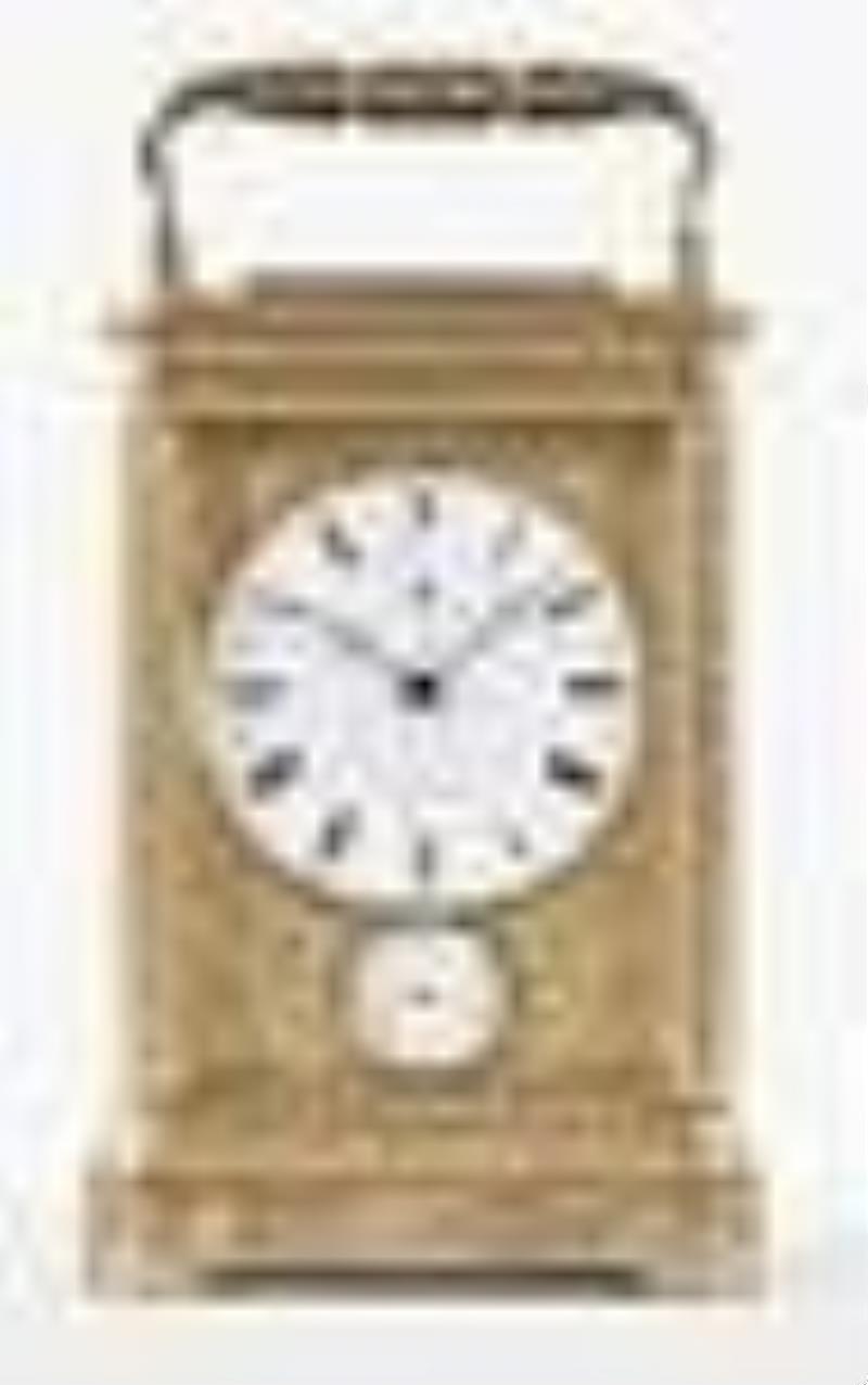 A good mid 19th century grand sonnerie carriage clock with duplex escapement signed Bourdin