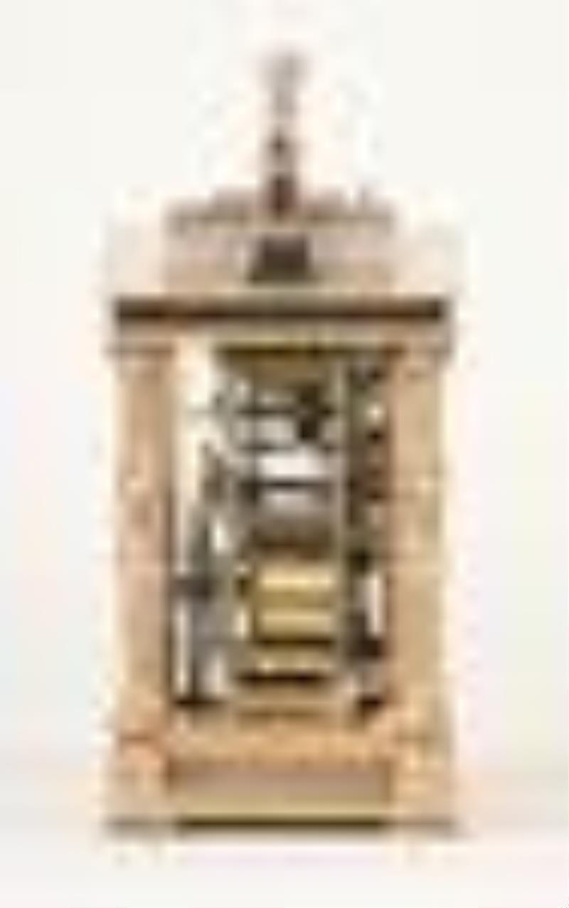 A large, unusual and decorative late 19th century French architectural carriage clock