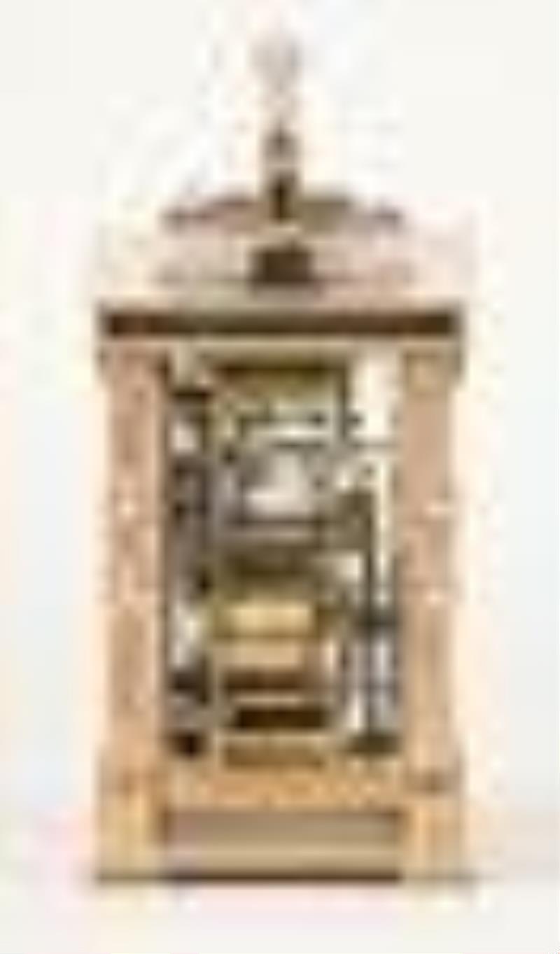 A large, unusual and decorative late 19th century French architectural carriage clock