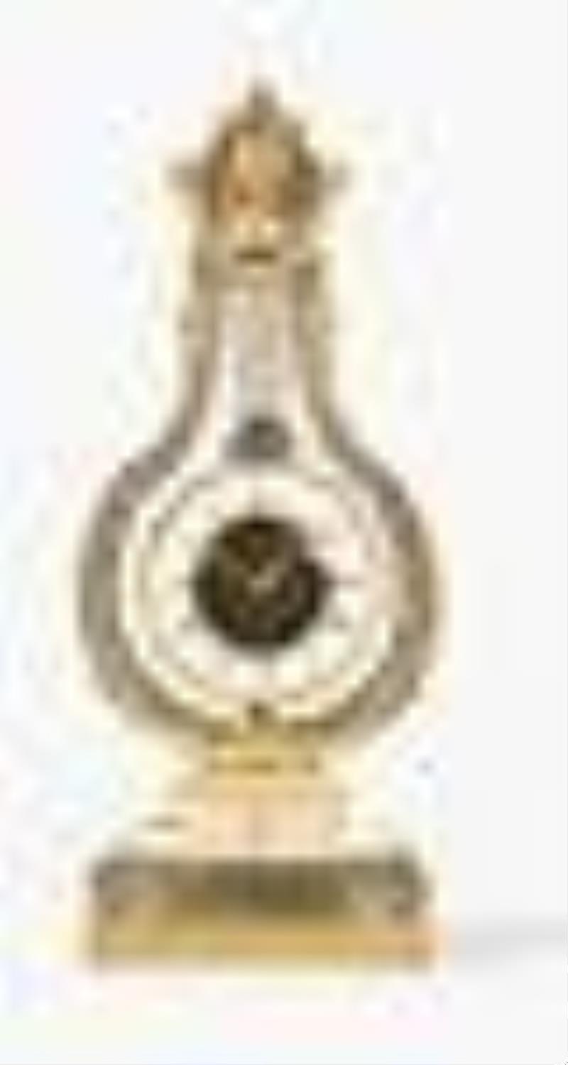 A fine late 18th century swinging lyre mantel clock by Breant