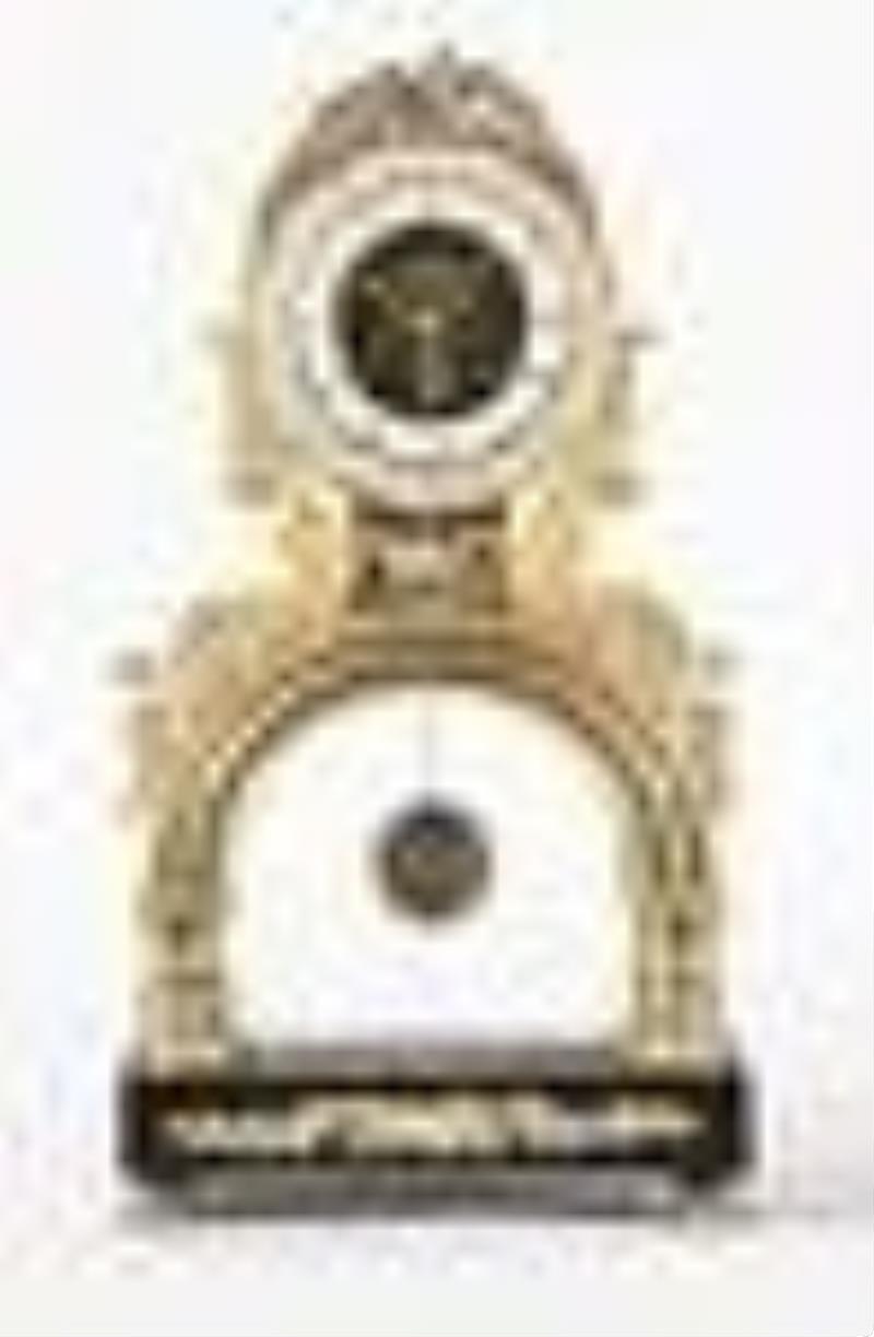 An early 19th century French skeleton clock signed Gaston Joly