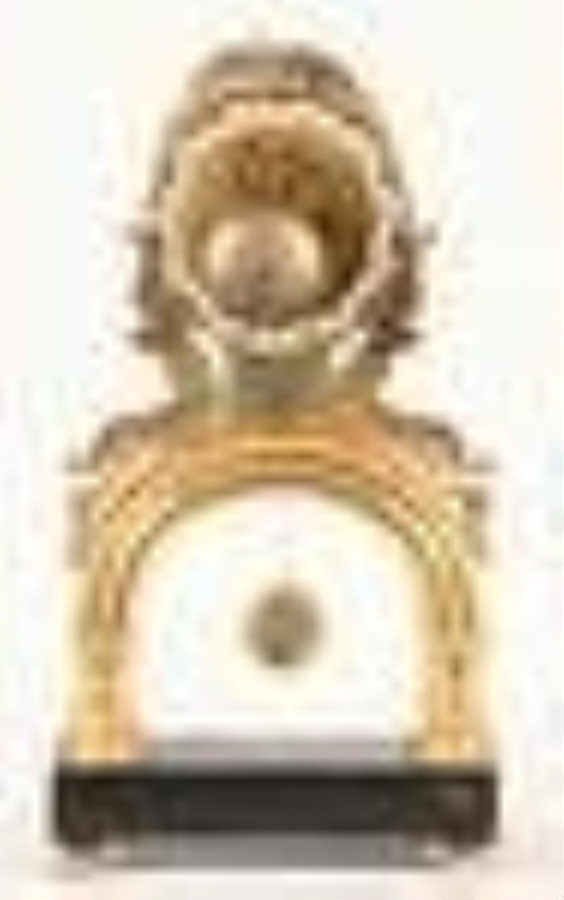 An early 19th century French skeleton clock signed Gaston Joly