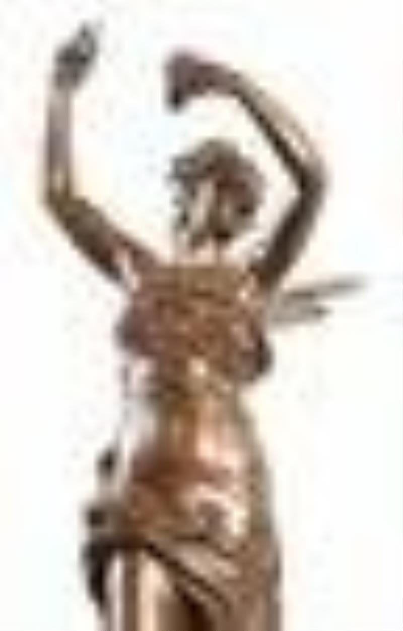 A fine late 19th century French figural mantel clock featuring La Nymphe Cloris by Delaplanche